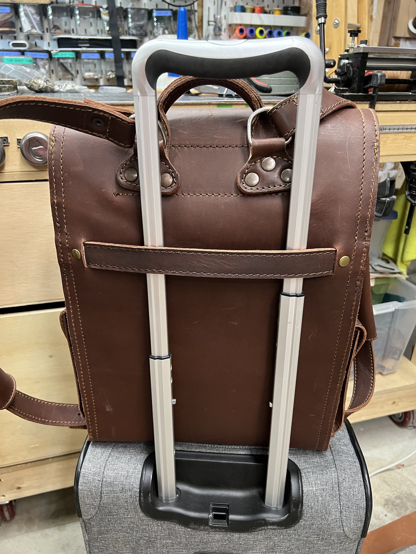 Leather and stitching